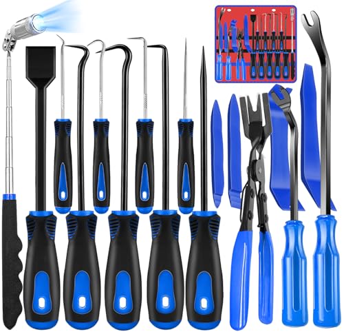 Keze 17 Pcs Hook and Pick Set Auto Trim Removal Tool Kit,Clip...