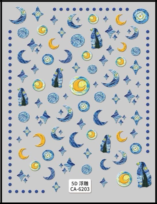 Nail It! 5D Self-Adhesive Nail Art Stickers - Moon 6203-image-21