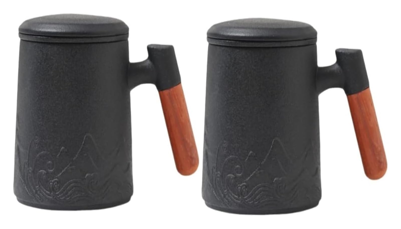 Taza con infusor de té, taza de té, 1 juego de taza de cerámica, taza con mango de madera, taza de té con filtro, tazas de viaje con tapas, taza de viaje de cerámica con tapa, vaso de café for mujer,