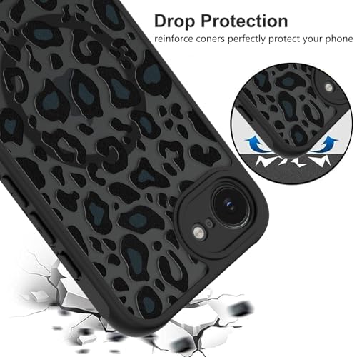 Image of KANGHAR Case for iPhone 16e /17e Phone Case Leopard Printed Pattern | Cute Cheetah [Compatible with Magsafe] Protective Magnetic Case for Girls Women Men 6.1 inch