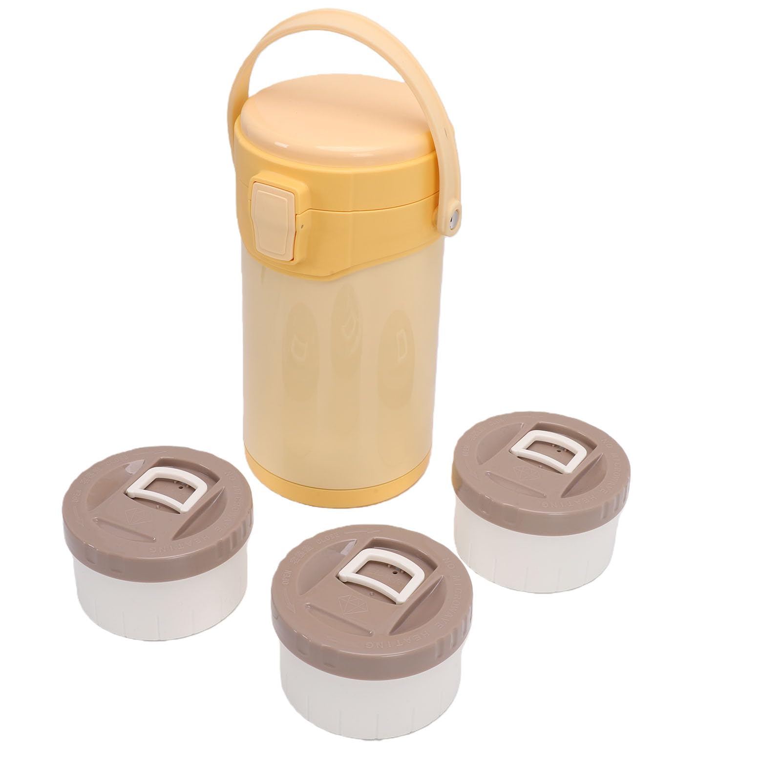 banapoy Aislada de Acero Inoxidable de 3 Capas, Juego de Contenedores de Almuerzo Aislados Portátiles, Apilable para Comida Caliente, Tarro Térmico para Mujeres y Hombres