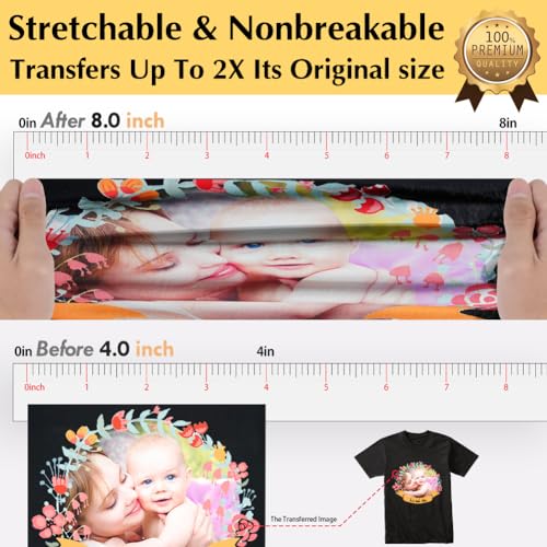 Image of TransOurDream Heat Transfer Paper for Dark Fabric (40 Sheets, 8.5x11) Printable Heat Transfer Vinyl for T-Shirts Iron on Transfers for Inkjet Printer
