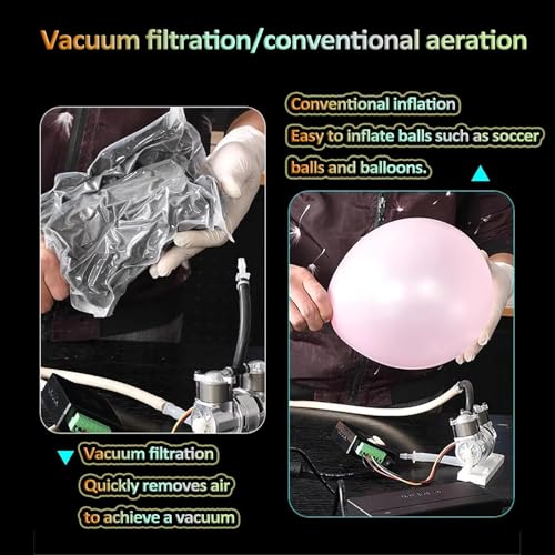Bomba de Vacío Mini de Laboratorio sin Aceite, Bomba de Aire de Conversión de Frecuencia DC 12V 100 Kpa, Caudal Ajustable de 10L/min, Compatible con Filtración al Vacío/Aeración Convencional