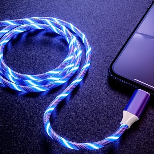 Image of USB A to C Android Data Cable, Blue Model Supports Fast Charging and high-Speed Data Transmission, Equipped with LED to Display Current, Compatible with All Type C devices-39 inches Blue