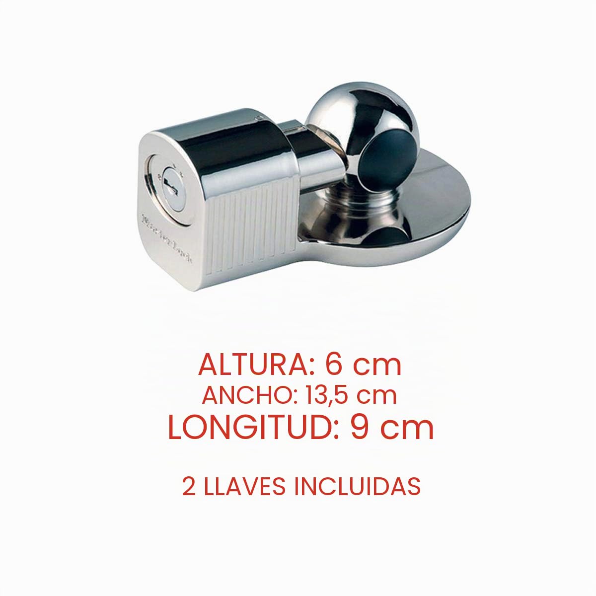MASTER LOCK Antirrobo Remolque [Ajustable - 48 mm, 51 mm y a la mayoría de los de 59 mm] 377EURDAT - Ideal para Remolque, Enganche, Caravana