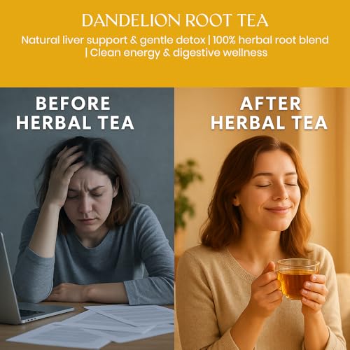 Image of Dandelion Root Loose Leaf Herbal Tea 50g | Improves Kidney Function & Digestive Health | IMPROVES DIGESTION Loose Leaf Detox Herbal Tea | Supports Digestive Wellness & Liver Health