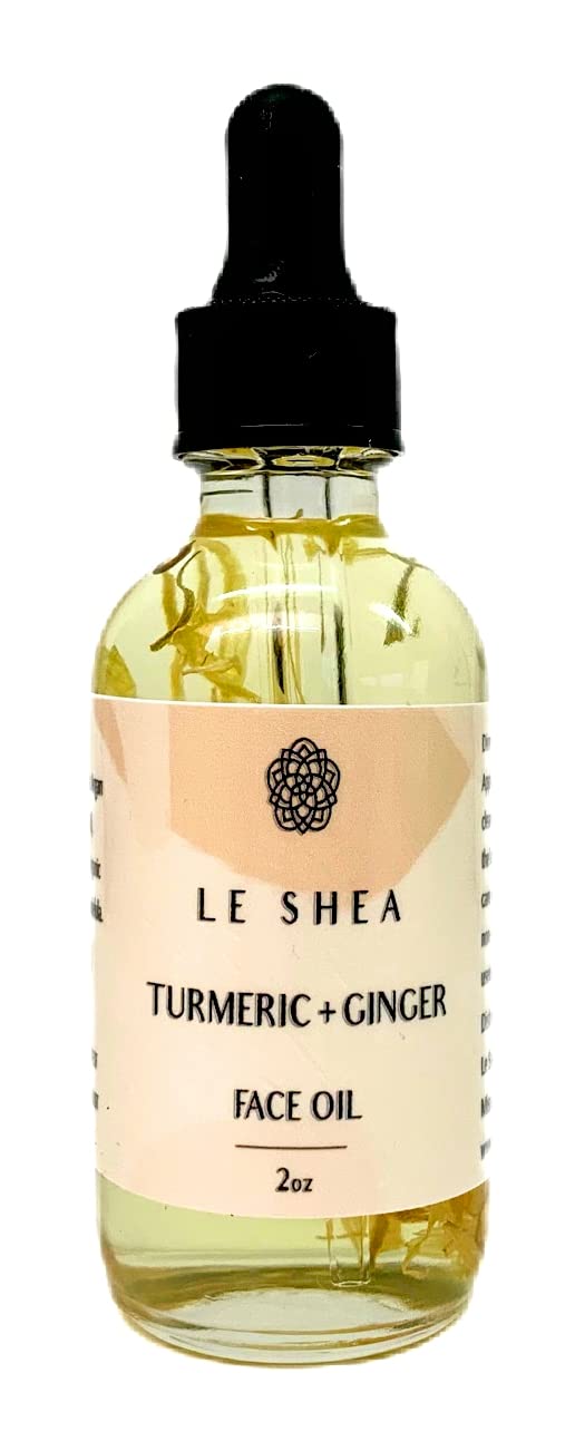 LE SHEA Turmeric & Ginger Face Oil, Argan & Rosehip Oil, Calendula Infused Facial Moisturizer, Daily Facial Moisturizer, All Natural for Dry Sensitive Skin