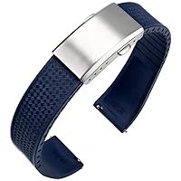 ULLCHRO Cinturino Orologio 20mm 22mm in Gomma Fluorurata FKM a Sgancio Rapido, Cinturini di Ricambio Morbidi e Durevoli, Cinturino Sportivo in Gomma Fluoro per Orologio Uomo (18mm, Blu Navy)