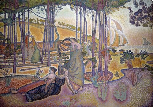 Pintura pared lienzo l'aria della sera de Henri Edmond Cross cuadro decorativo 60x90cm