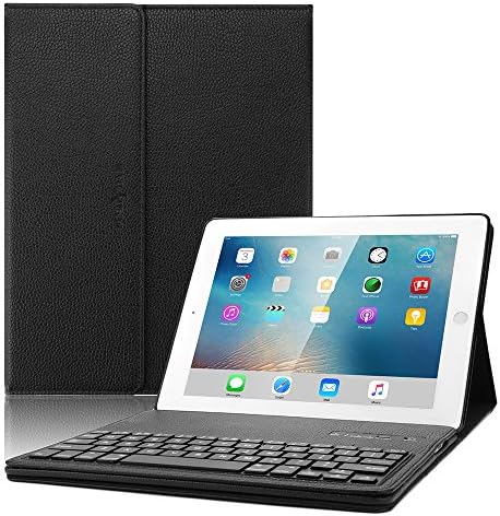 iPad 2 3 4 Keyboard case, Boriyuan Leather Smart Case Stand Folio Cover with Detachable Wireless Bluetooth Keyboard for Apple iPad 2/ ipad 3/ ipad 4 （9.7 inch） - Black