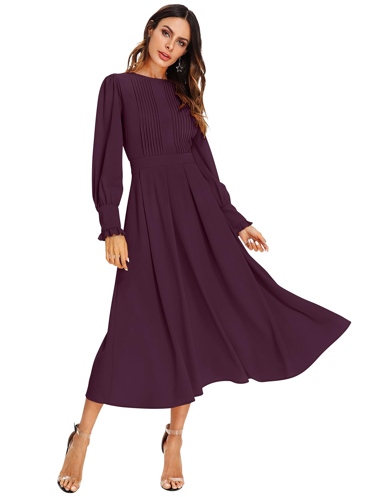 illi london Women's A-LINE Cocktail Full Sleeve Midi-Maxi Gown Dress-picture-17