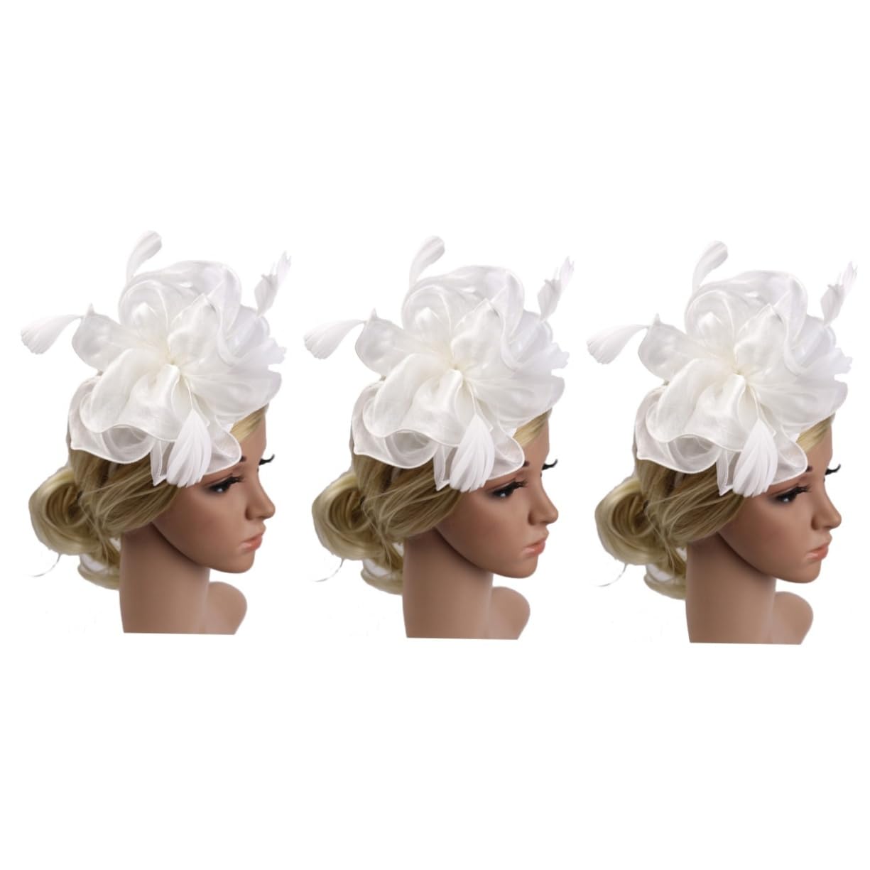 Housoutil 3stücke Handgefertigtes Organza Haarband Mit Federn Für Hochzeiten Und Besondere Anlässe Kopfstück Beige Perfektes Accessoire Für Und Mädchen