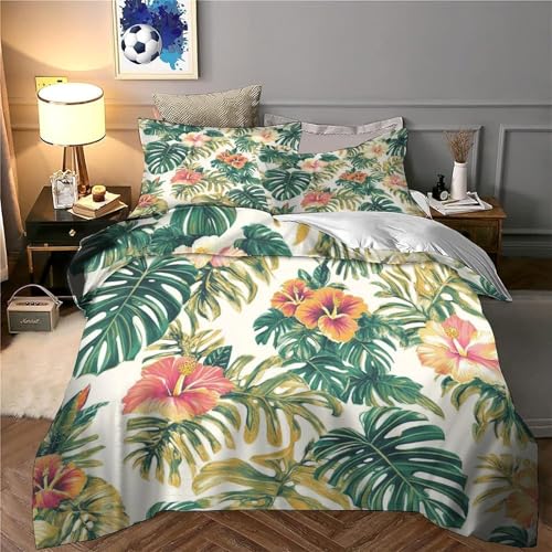 Art des feuilles tropicales parure de lit 3D super douce pour lit double