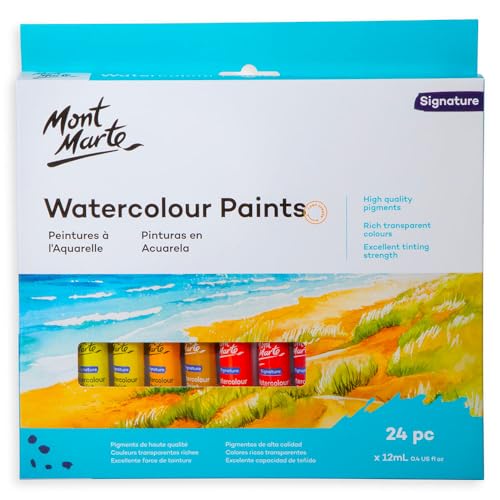 Image of Mont Marte Watercolour Paints 24pc x 12ml.