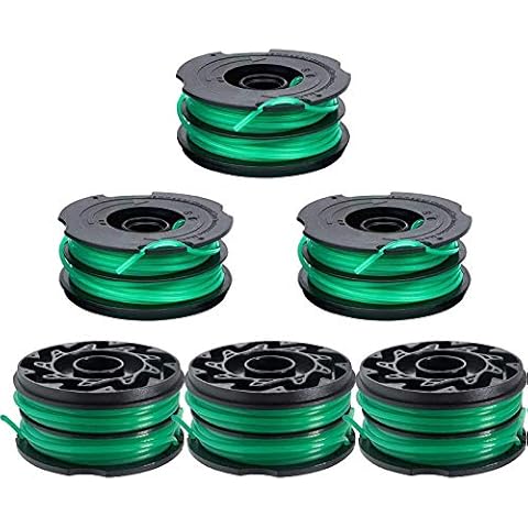 BOOTOP PIN DF-080 Trimmer Replacement Spool Compatible with Black and Decker GH2000 GH1100 GH1000 Weed Eater DF-080-BKP DF080 Spool Refills 30ft 0.080" String Trimmer Line (6 Pack) Cover