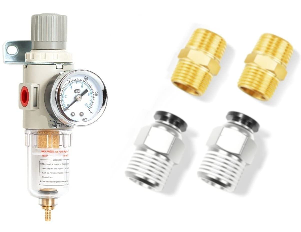 MAXAIR AFR-2000 1/4"BSP Pneumatic Air Filter with Regulator & Guage for Air Compresor Filter Water & Moisture Separator Kit (B09WN937V4) Amazon Price History, Amazon Price Tracker