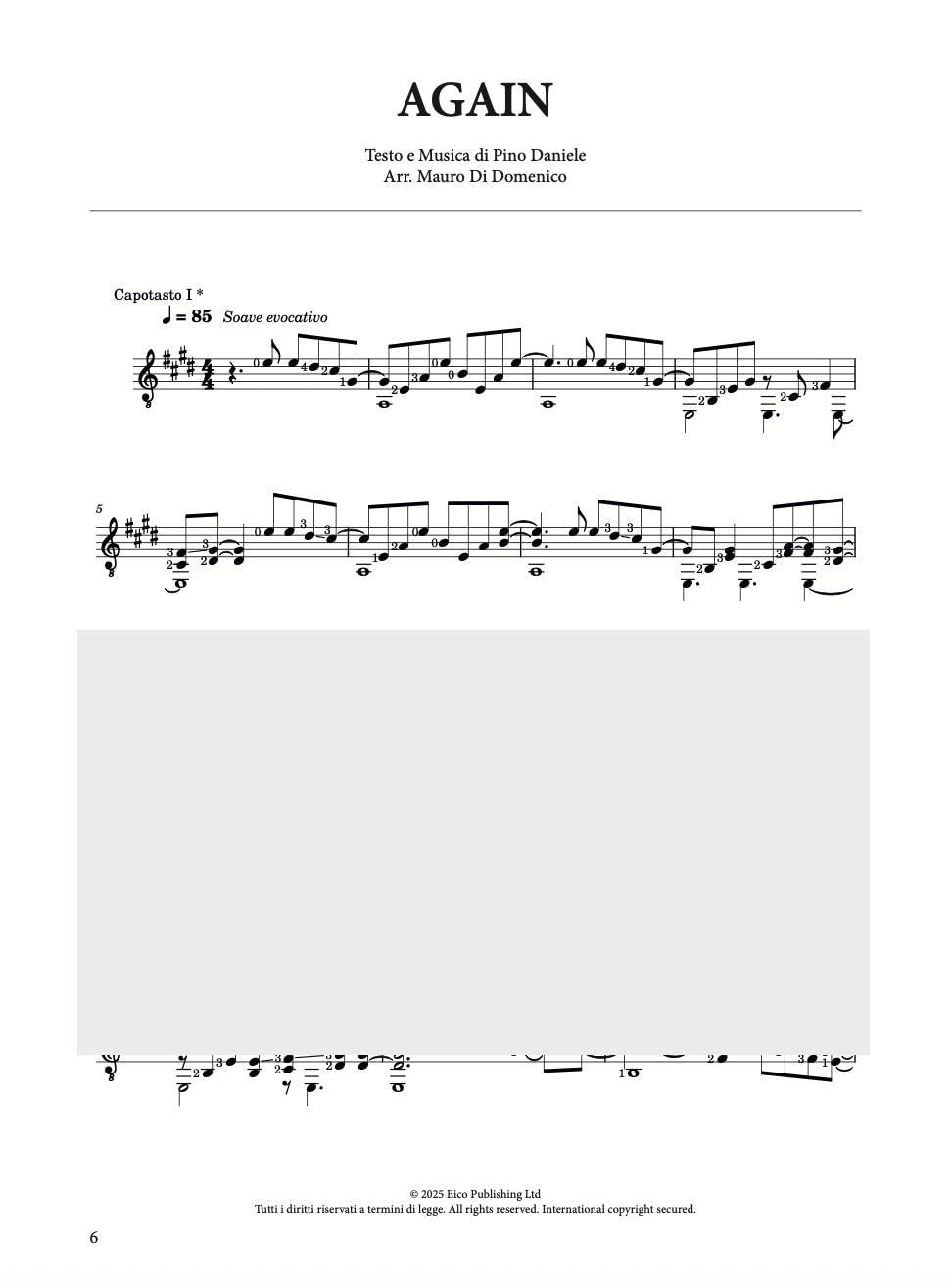 Pino Daniele for classical guitar
