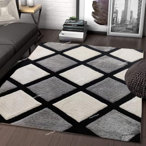 Image of Shaggy Rug for Bedroom Living Room 3X5 FEET Fluffy Plush Area Carpet with Non Slip Backing, Modern Cozy Floor Rug for Home Decor and Comfort (Multicolour)