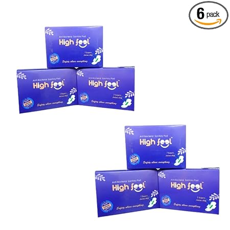 High Feel Anti Bacterial Sanitary Pad Pure Cotton Pads for Women |Pack of 6 |,36 napkine