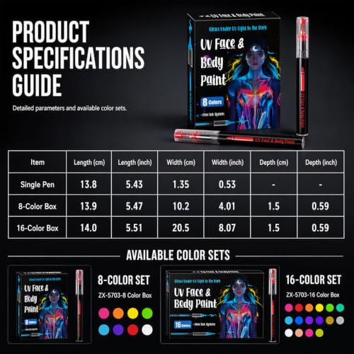 Image of Glow Face Body Paint, Vibrant Waterproof Body Makeup