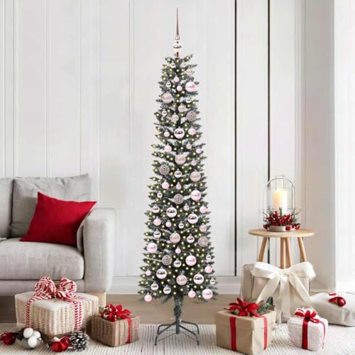 Árbol de Navidad verde artificial GeenYuu con luces LED blancas cálidas para interior 2