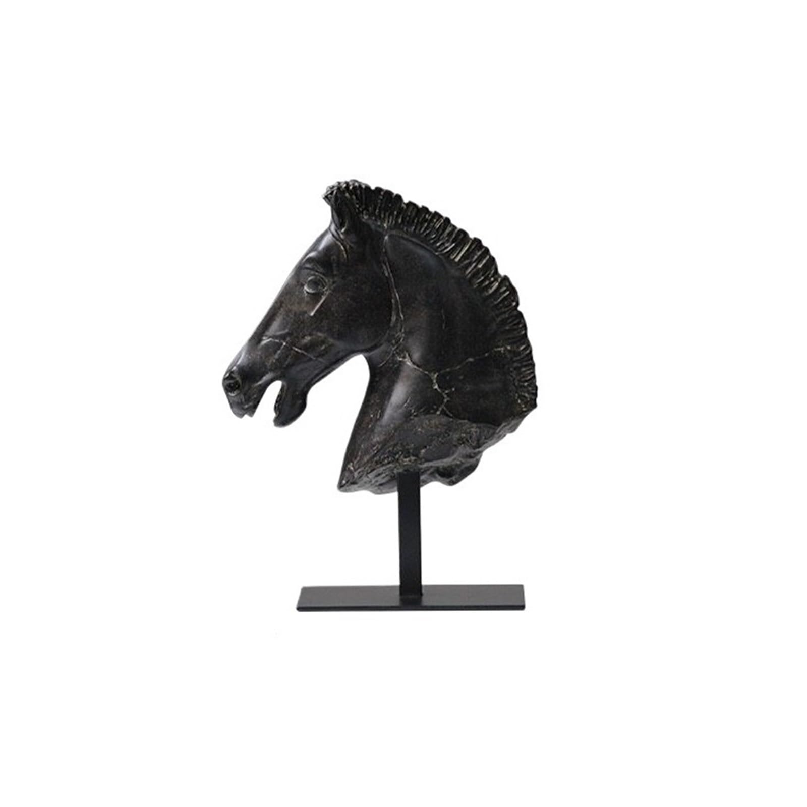 AILIUXIAOYAN Home Hecor Living Room Decoration Resin Sculpture Minimalist Vintage Style Creative Art Horse Figurine(Black)