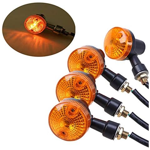 SFONIA 4pcs Motorcycle Indicators Turn Signal Lights 12V Waterproof Universal for GN125 Motorbike Scooter Quad Cruiser Off Road Cover