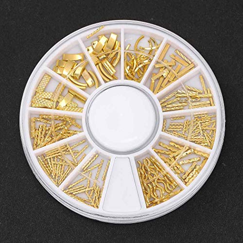 Sethexy 2Boxen Gold-Silber Nagel Bolzen Metall Gemischte Formen Blume Sterne Halbmond Edelsteine Nägel Kunstjuwelen für… – Bild 4