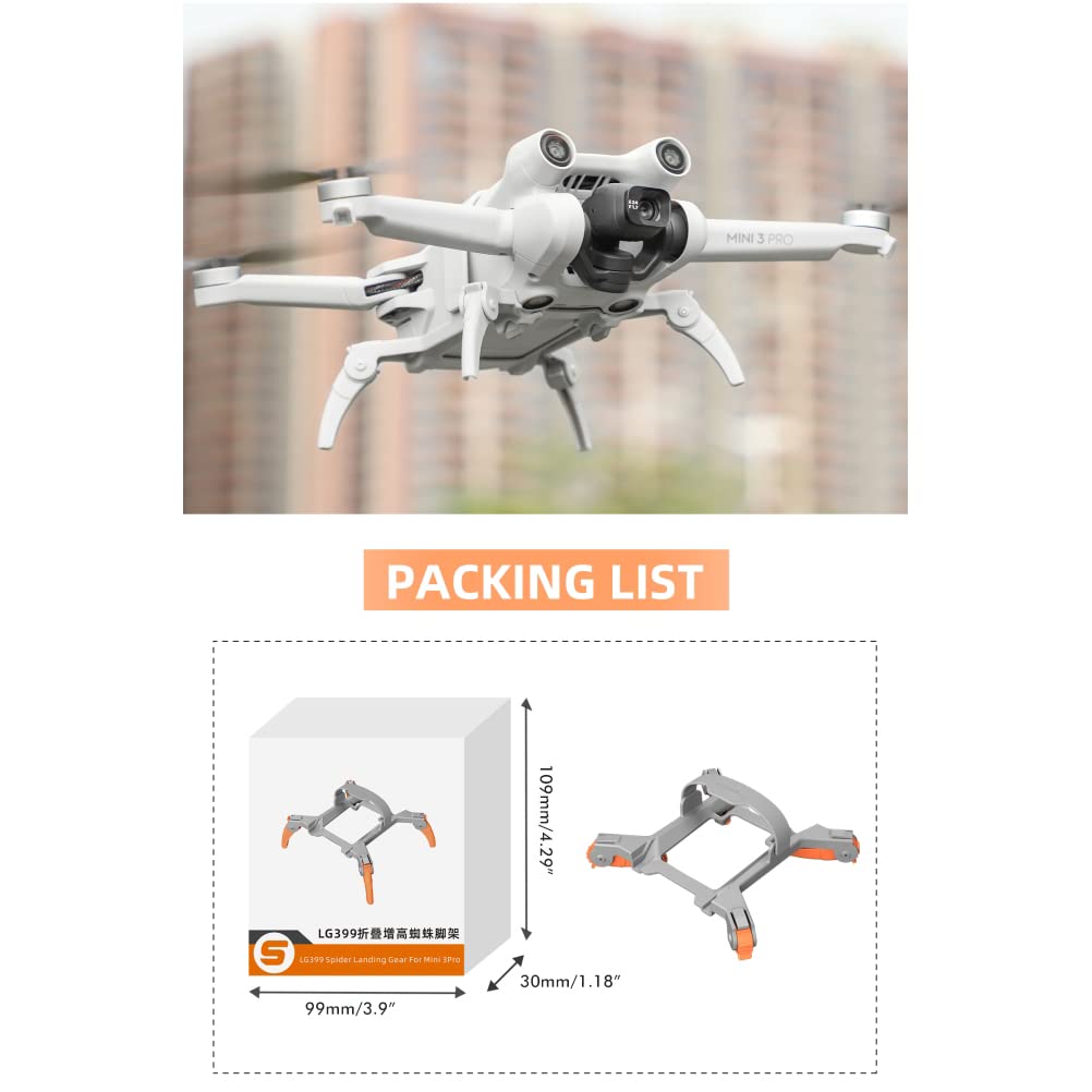Mini 3 Pro, gambe di atterraggio compatibili con Mini 3 Pro, drone pieghevole, prolunga dell'altezza, piedini di atterraggio