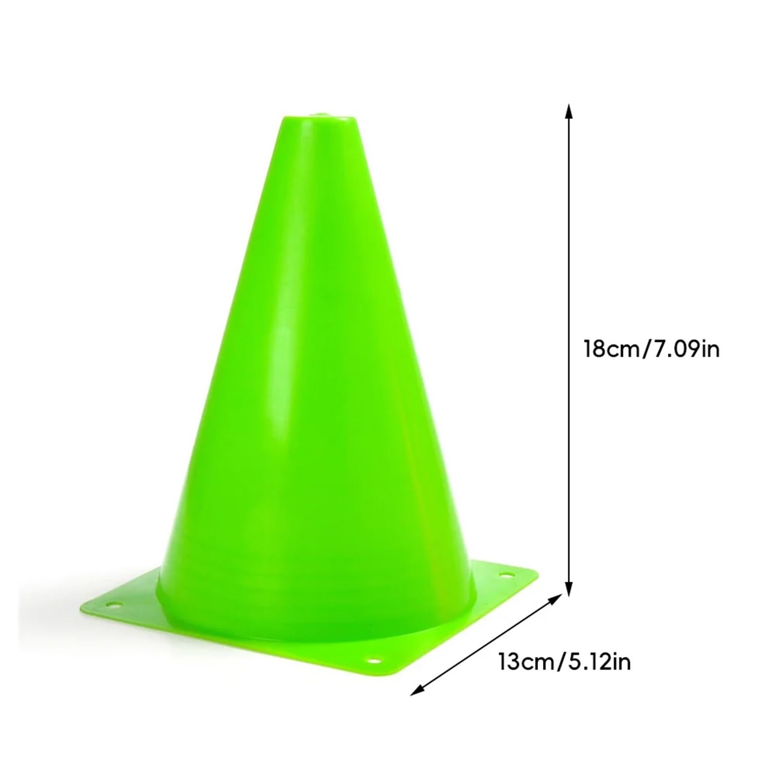 Plastikowe stożki 10 szt. 18CM Bariera drogowa Szyszki treningowe Markery sprężynowe do sportów piłkarskich i gier halowych na świeżym powietrzu(Green)