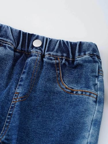 Girls Flared Jeans for Teens Elastic Waist Stretch Bell Bottom Denim Long Pants with Pockets4