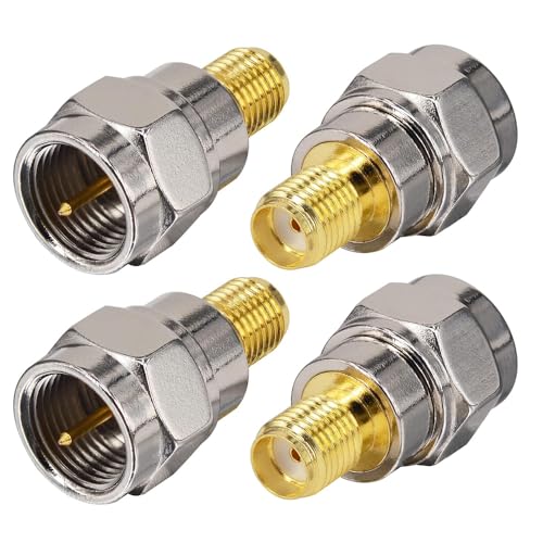 Adaptador coaxial CORONIR F macho a SMA hembra pack 4 miniatura 1
