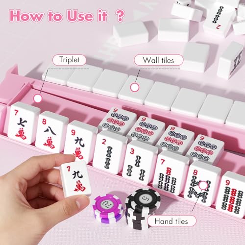 Set de 4 Soportes con Empujadores para Mahjong Acrílico miniatura 3