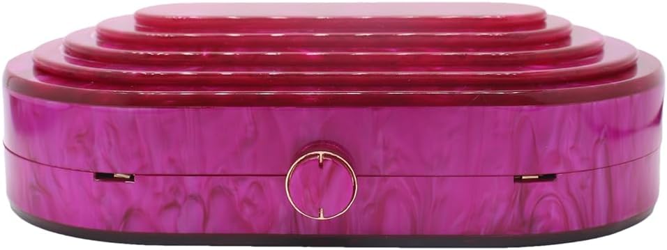 Acrylic Evening Clutch Bag for Women Shell Shape Shoulder Crossbody Bag Glitter Marble Purse Handbag