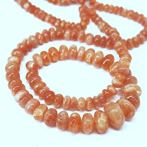 Pierre de soleil orange en fil de perles régulières pour réparer et créer des bijoux