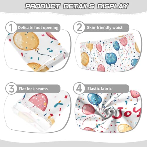 Wusikd Colorful Balloon Girls' Leggings Toddler Doodles Kids Yoga Pants Dance Active Tights 4T3