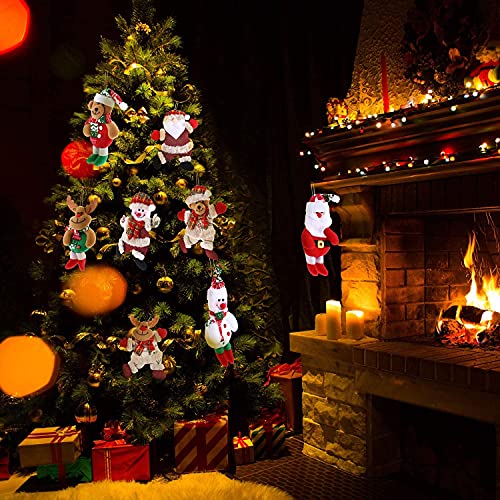 Plush Ornaments For Kid, 8 Pcs Hanging Ornaments, Santa Claus, Snowman, Reindeer, Bear, Christmas Tree Hanging Ornaments For Home, Christmas Ornaments Set, Gifts For Kids, Coworkers, Friends #TOP4