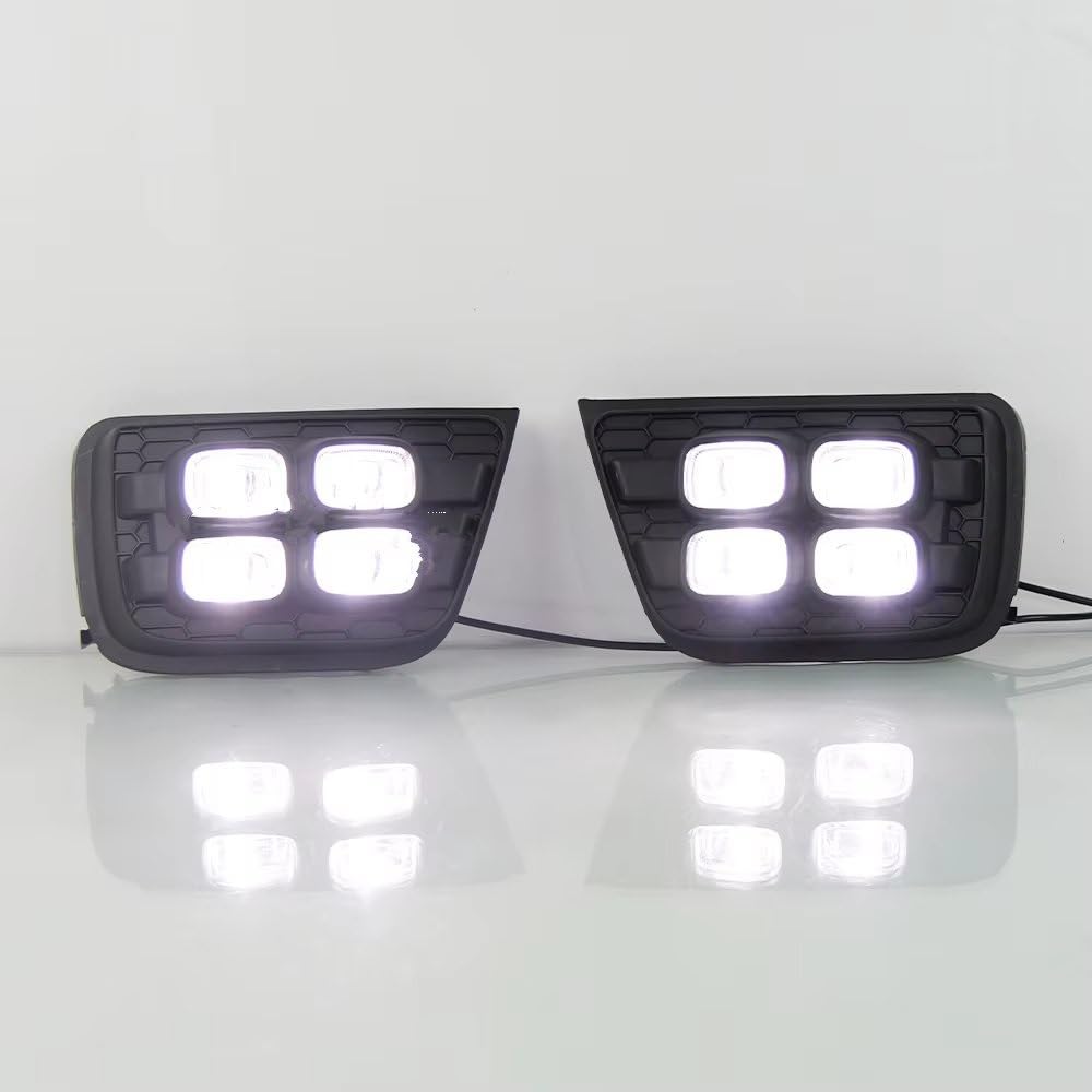 Conjunto Faros Antiniebla 2 Uds Para Toyota Para 4Runner N21 2006 - 2009 Luces Diurnas LED DRL Para Coche Con Indicadores De Señal De Giro Luz Diurna Antiniebla Antiniebla Delantero(White and Yellow)
