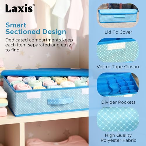 Image of LAXIS Innerwear Storage Box and Organiser for wardrobe organizer for storage & Clothes Organizer for Wardrobe for Socks & Undergarments Organizer, Drawer Organiser & Storage Box (16+1) Compartment