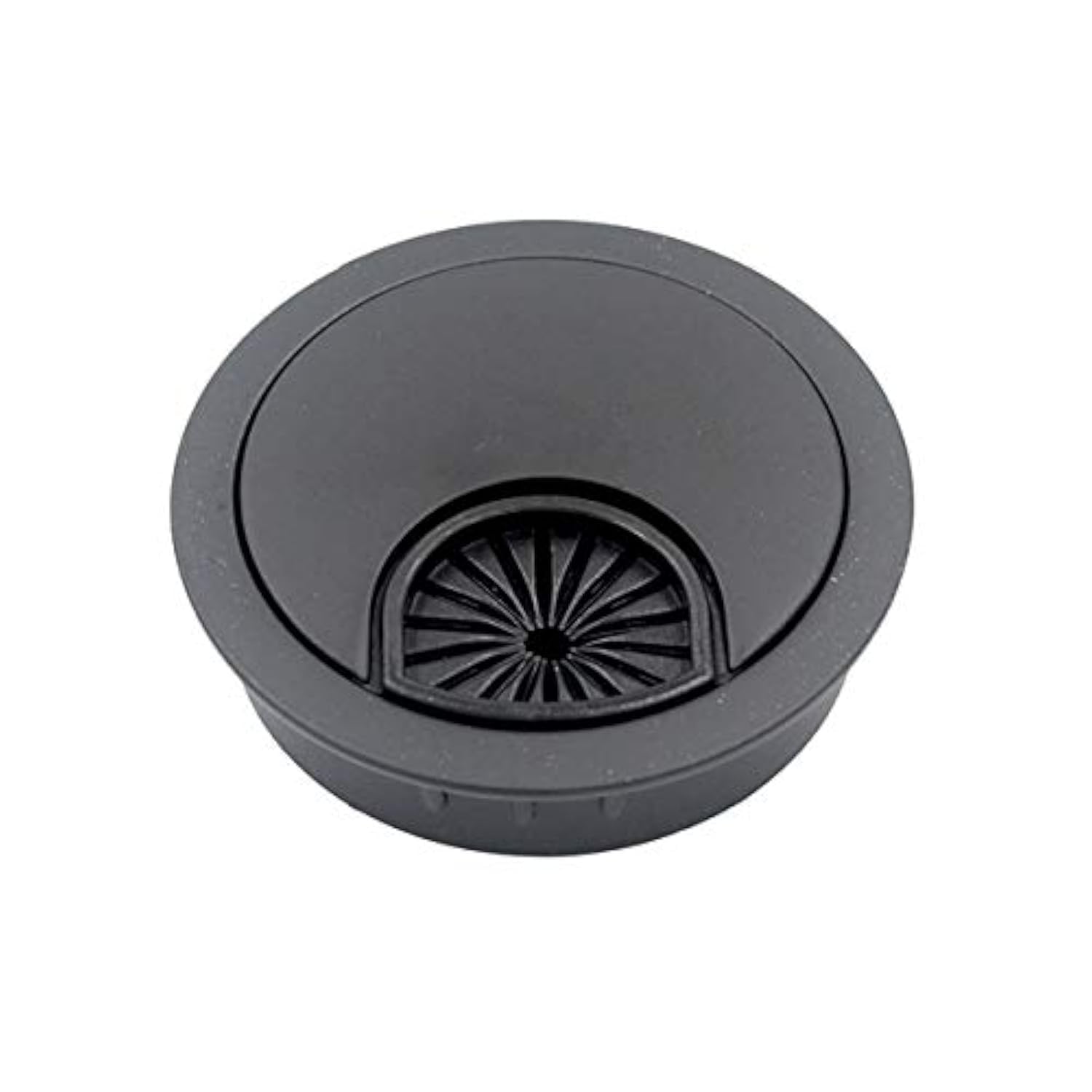 Zopsc Desk Cable Management Hole Cover – Aluminum Alloy – 6.3" X 3.15" X 1.06" – Modern Black Finish For Office & Home