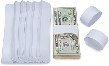 Lot de 300 bandes autocollantes pour billets de banque, 7,6 x 1,14 pouces, bandes de billets, pour billets, billets, billets de banque pour organiser des billets de banque