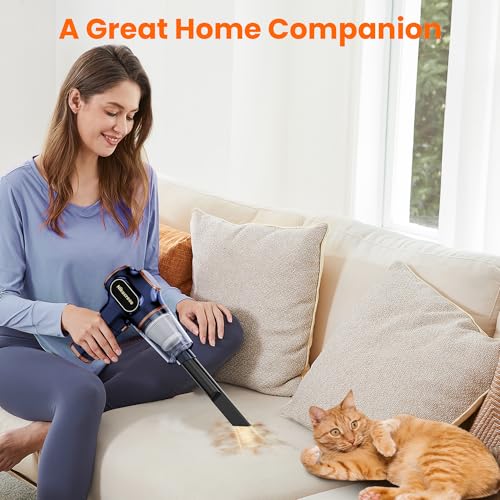 Image of Portable Car Vacuum Cordless Mini Handheld Vacuums Cleaner Rechargeable with LCD Display and Multi-Nozzles, High Power Hand held Cleaners for Car, Home, Office, Sofa, Pet Hair,Keyboard