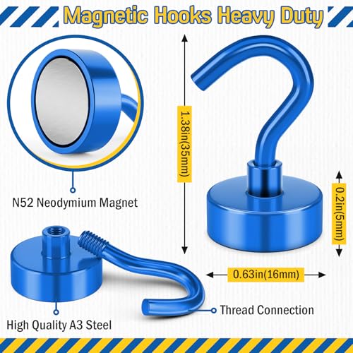 Image of FINDMAG Magnetic Hooks for Cruise Cabins, 28 Pack, Blue, 30 LB+ | Heavy Duty Magnetic Hooks for Travel, Grill, Locker, Fridge, Refrigerator and Office, Cruise Essentials 2026
