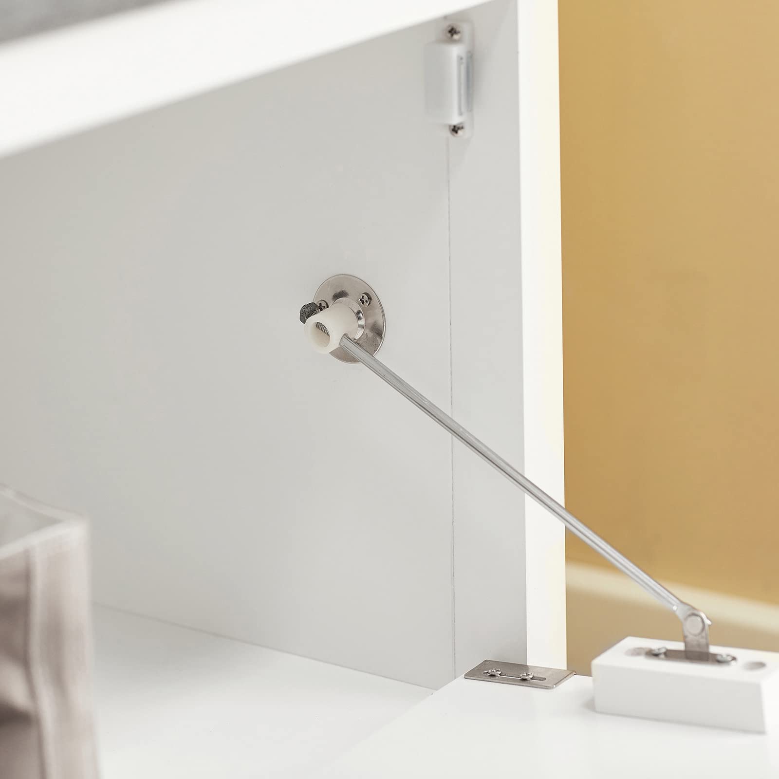 SoBuy Panca scarpiera con cuscino 91x30x50cm per ingresso | Cassapanca contenitore in MDF melaminato con cuscino 5cm, carico 120kg, bianco elegante FSR97-W