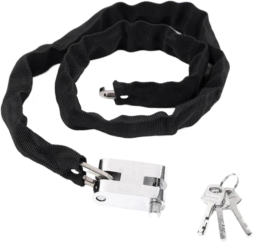 Bike Lock 101CM Metal Anti-Theft MTB Road Bicycle Chain Lock with Key Compatible with Motorcycle