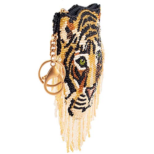 image for Mary Frances Disney Aladdin Rajah Beaded Coin Purse Key Fob, Multi, Ne