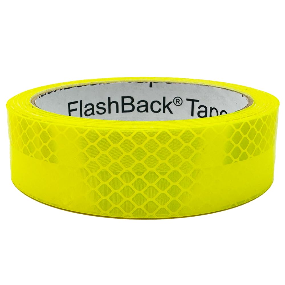 FlashBack Microprismatic Reflective Tape High Visibility Self-adhesive Sticker Hi Vis Van Reflective Sticky Tape (Hi Vis Yellow, 25mm x 45 Metres) โ image 1