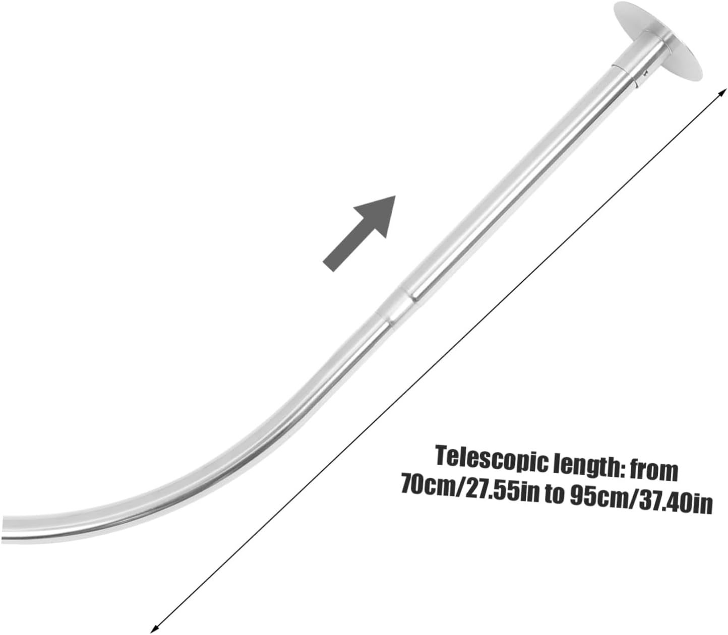 Telescoping Curved Shower Rod Adjustable Tension Shower Curtain Pole for Bathroom No Drill Installation Fit for Various Spaces Versatile Use
