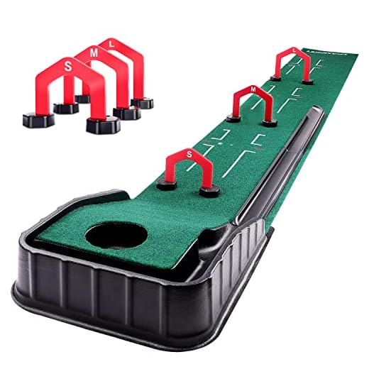 Champkey Guider-LITE Golf Putting Mat - Automatic Ball Return Golf Putting Green - Alignment & Distance Training Mat Gift for Home, Office, Outdoor Use