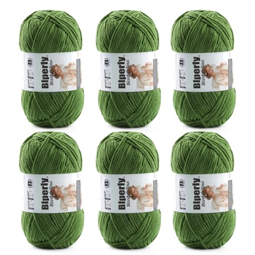 Image of Skinny Chenille Yarn for Crocheting and Knitting, 6 Pack of 50g /158yds - 948yd Total, Soft Fluffy Yarn for Crochet Amigurum & Baby Blankets, Thin Chenille #2 Plush Crochet Yarn (6, Army Green)
